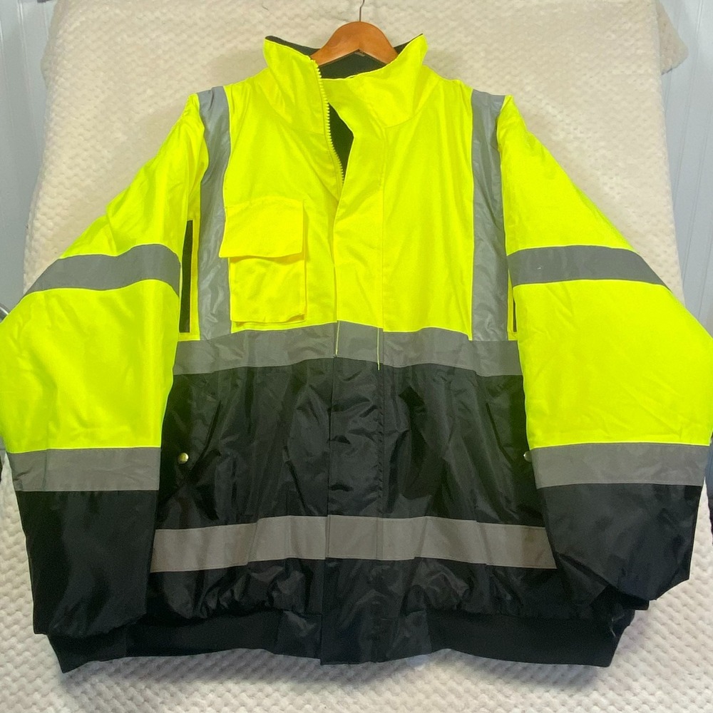 CIS Waste Management Bomber Jacket ANSI ISEA BOM/JKT Mens 5XL Yellow Winter Coat